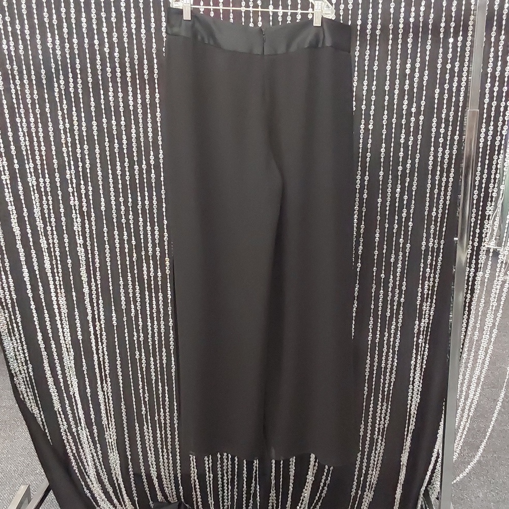 Joseph Ribkoff Chiffon Palazzo Dress Pants with Slits - Picture 4 of 6